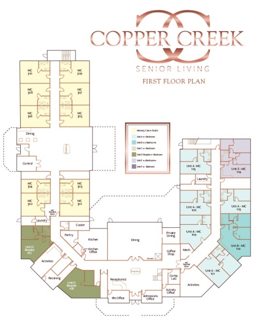 Copper-Creek-Floorplan_Main-Level Copper Creek Senior Living Main Level Floor Plan